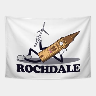 Rochdale Town Hall / Scout Moor (1930s rubberhose cartoon character style) Tapestry