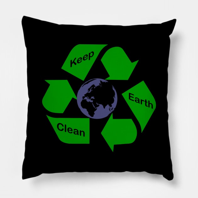 Keep Earth Clean - Recycle Pillow by PeppermintClover