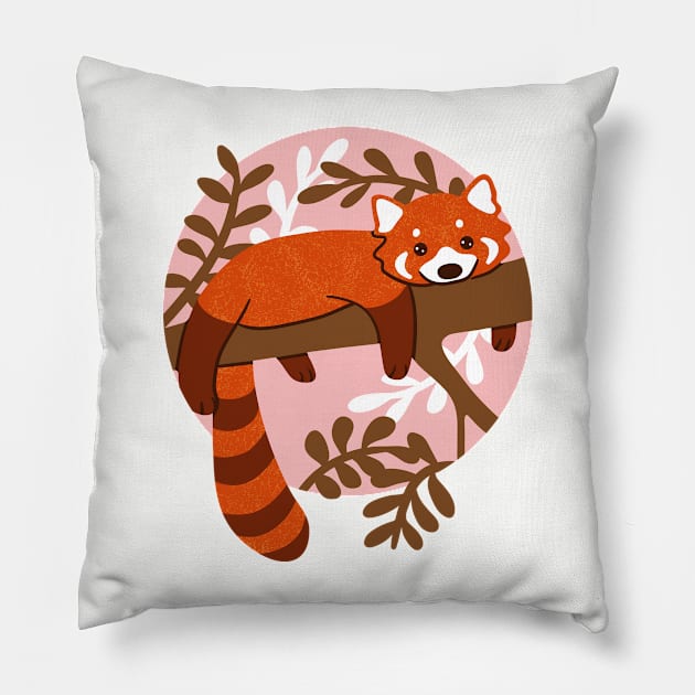 Red Panda Pillow by Wlaurence