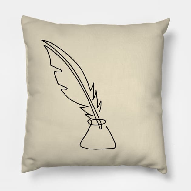 One line feather Pillow by COLeRIC