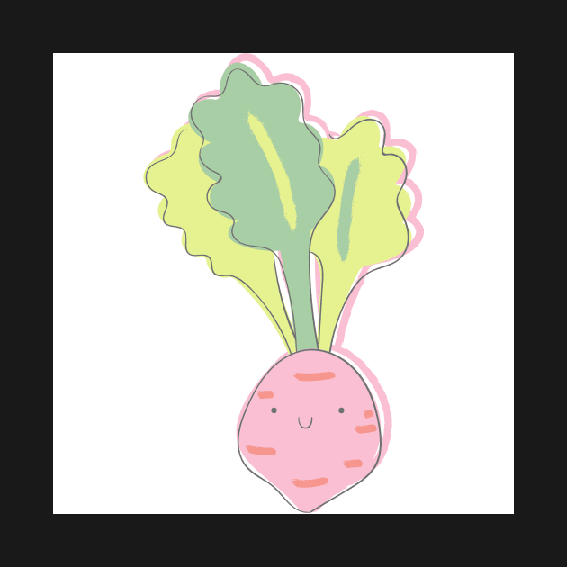 Cute Kawaii Radish by greenoriginals