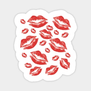 Cover Me In Kisses Playful Red Lipstick Flirtatious Fun Magnet