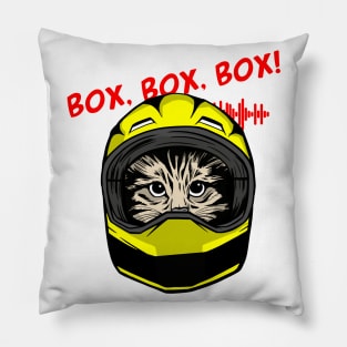 funny cat driver – Box, box, box! (Silvinho) Pillow