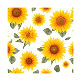 Sunflowers Pattern T-Shirt