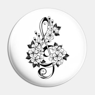 Contour Treble Clef with Sakura Pin