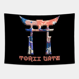 Japanese Torii Gate Sunset Landscape 44 Tapestry