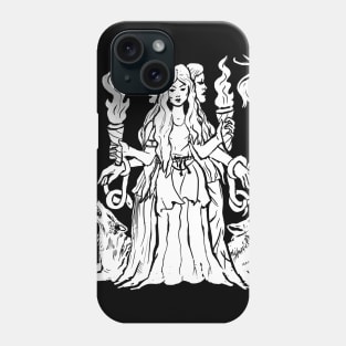 Hecate Triple Moon Goddess Pagan Witchy Goth Phone Case