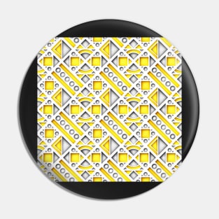 Yellow and Gray 3d Geometric Pattern Pin