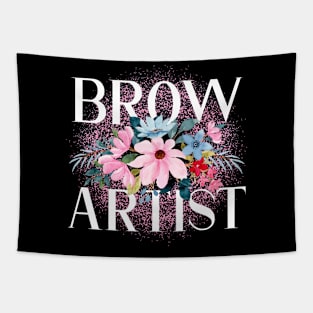 Beauty Flowers Brow Technician Cosmetologist Brow Artist Tapestry