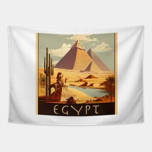 Egypt Pyramids Vintage Travel Art Poster Tapestry