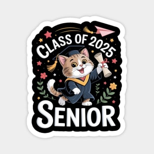 Womens British Longhair Cat Graduation Class Of 2025 School Senior Magnet