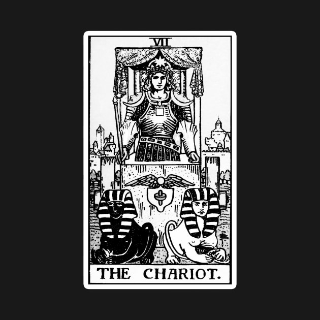 VII. The Chariot Tarot Card | Black and white by wildtribe