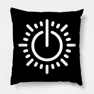 Sunny power button Pillow