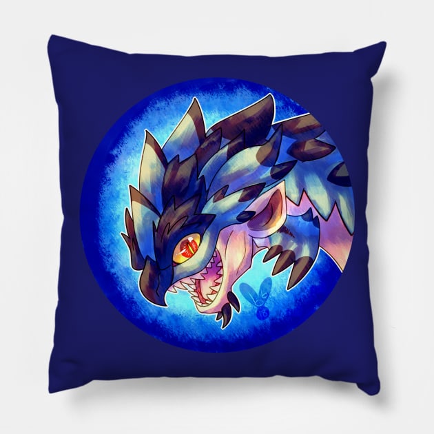 Huntable Monsters - Azure Rathalos Pillow by BeatBawksStudio