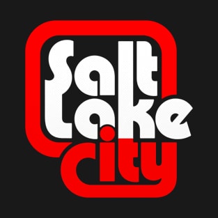 Salt Lake City, Utah | Retro Block | Red & White T-Shirt