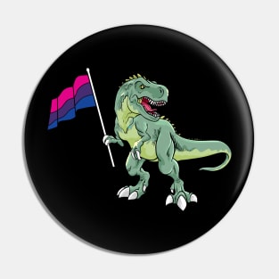 Funny Dinosaur Flag Bisexual Pride LGBT Gift Pin