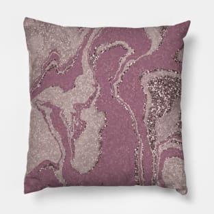 Rose Gold Glitter Fluid Art Pillow