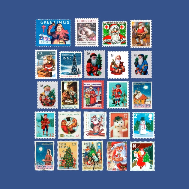 Christmas Commemorative Postage Stamps - Vintage by enyeniarts