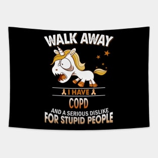 funny Copd grumpy unicorn warrior Tapestry