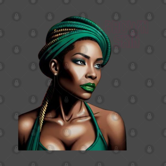 Brown Skin Green Head Wrap Beauty by Brown Skin Garms By Urmajes-Tees 