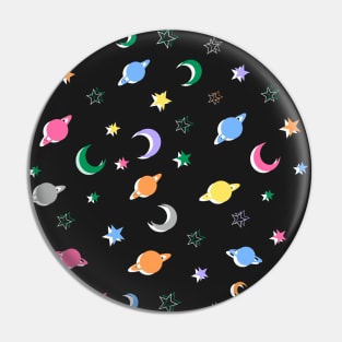 Multi Colour, Space Stars Pattern Pin