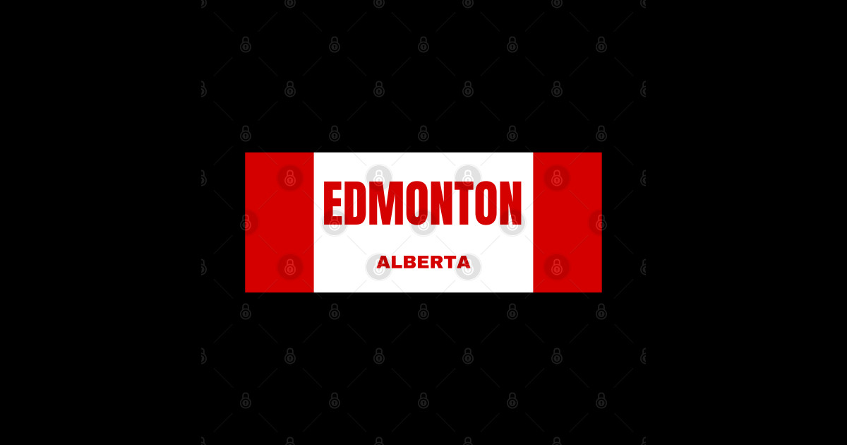 Edmonton City in Canadian Flag Colors Edmonton Canada Sticker