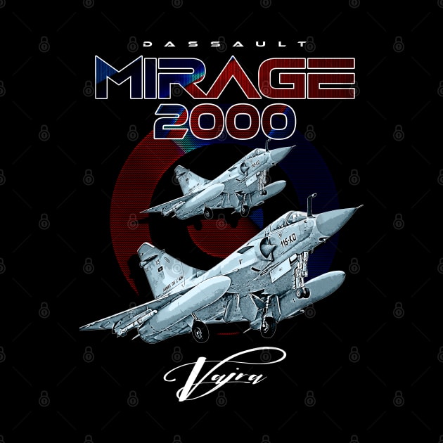 Dassault Mirage 2000 French Vintage Multi-Role Fighterjet Aircraft by aeroloversclothing