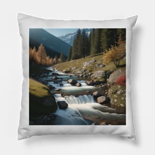 A steam in the mountains Pillow