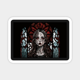 Stained Glass Zombie Girl Villager Magnet