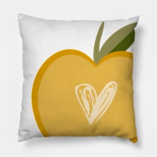 Apple with heart inside Pillow