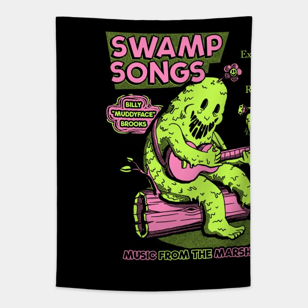 Swamp Songs - Black/Neon Tapestry by Meganpalmer