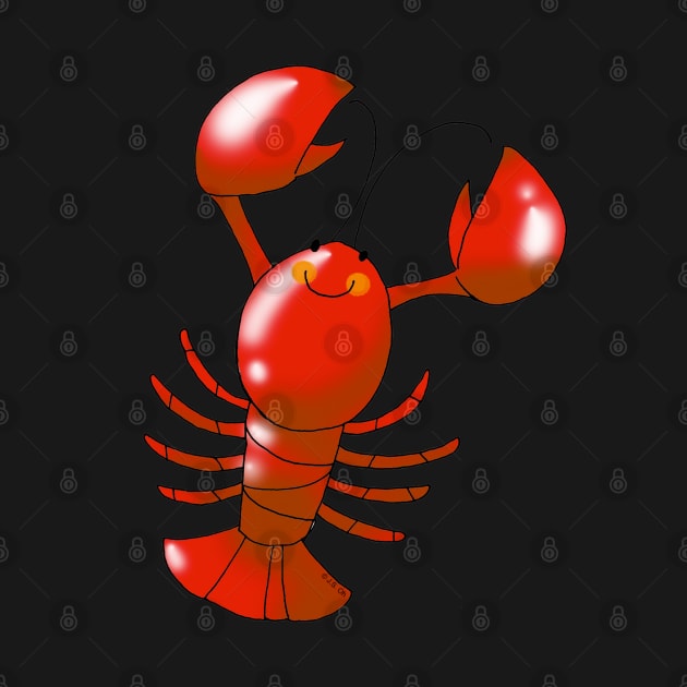 cute red lobster by cartoonygifts