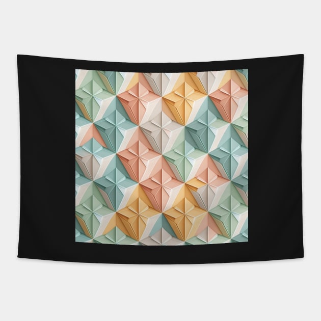 Geometric Repeating Pattern, pastel colours Tapestry by WilbDigital