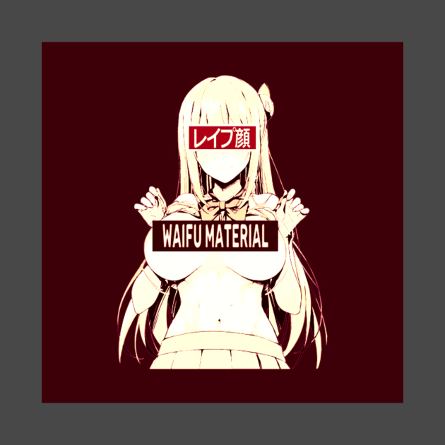 Waifu Material Lewd Anime T Shirt Teepublic 1834