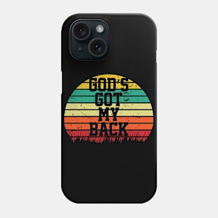 God's Got My Back, Retro Sunset, Christian Gift, Vintage, Sunset Phone Case