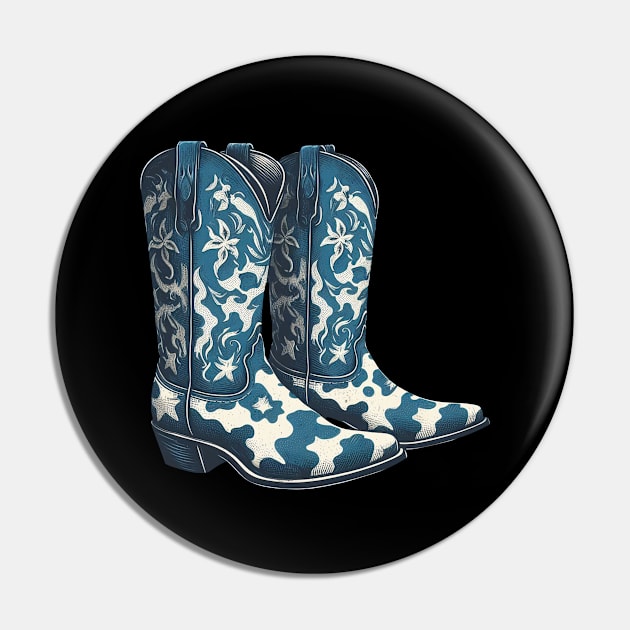 blue cow print cowboy boots Pin by PinScher