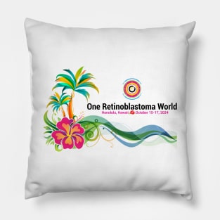 One Rb World 2024 Palm Trees, Waves, and Hibiscus Pillow