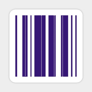 Purple and White striped pattern Magnet