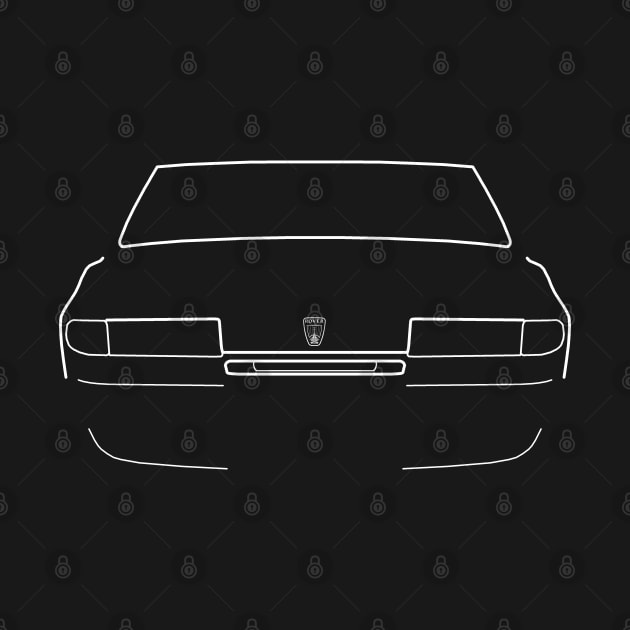 Rover SD1 classic 1970s-1980s British executive saloon car white outline graphic by soitwouldseem