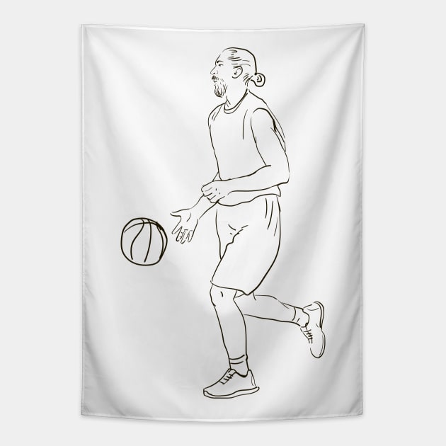 Basketball Player #2 Tapestry by Olga Berlet