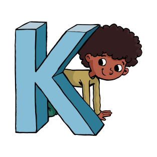 boy is hiding behind the capital letter K T-Shirt