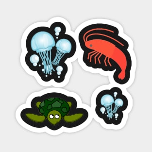 Cute Sea Animal Sticker Pack Magnet