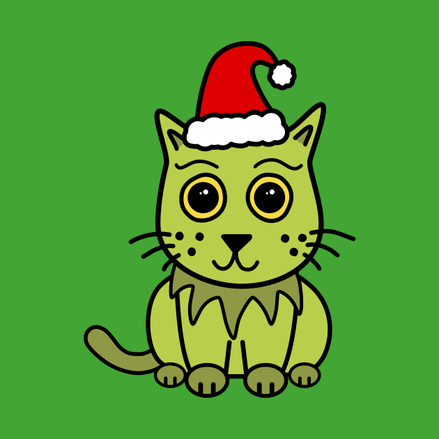 Grouchy Christmas Cat by bluevolcanoshop@gmail.com