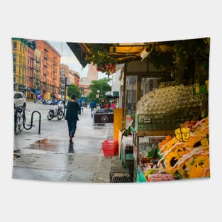 Upper West Side Street Rainy Day Manhattan NYC Tapestry