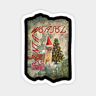 Santa Wiesel Christmas tree gift Magnet