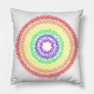 Rainbow Doodle Mandala Pillow