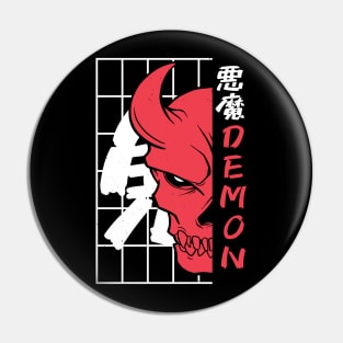 Japanese Demon Art Face Skull Devil Oni Harajuku Aesthetic Pin