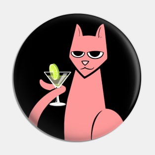 Cat w/ Martini Pin