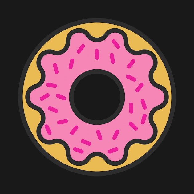 Pink Donut with Sprinkles by InkyArt