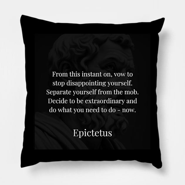 Epictetus: Pursue Self-Mastery Now Pillow by Dose of Philosophy